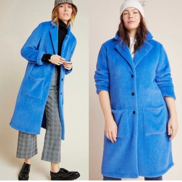 Anthropologie Sanctuary EUC furry blue coat small - Picture 3 of 9